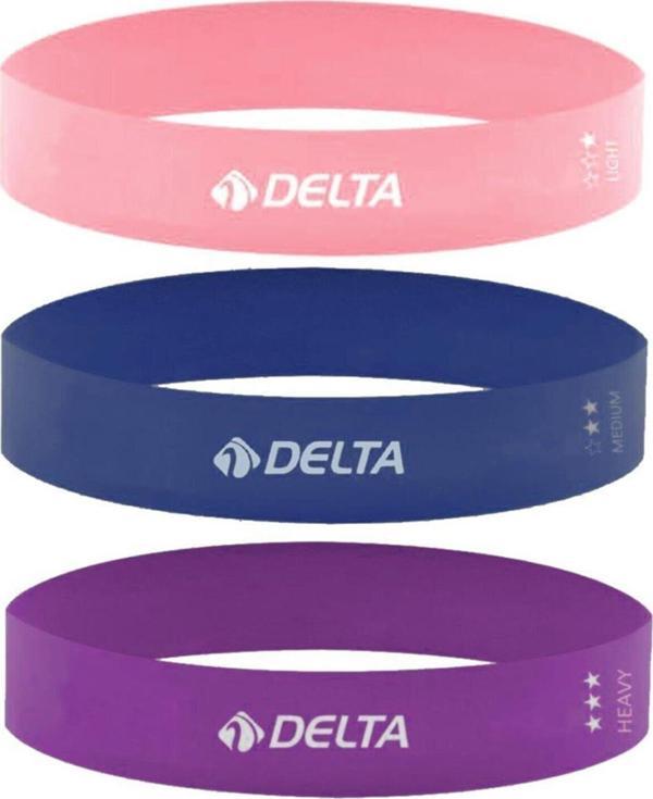 Delta Latex 3'lü Aerobik Pilates Direnç Egzersiz Bandı Squat Çalışma Lastiği (Uç Kısmı Kapalı) - Image 1
