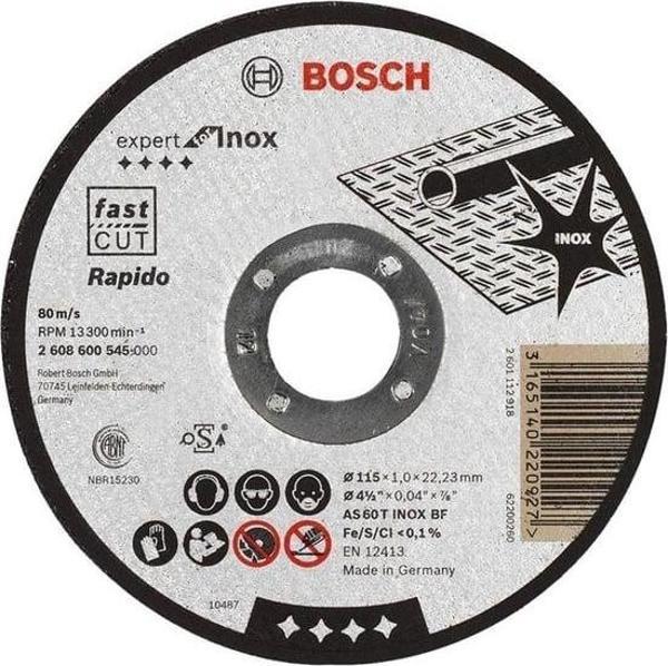 Bosch - 115*1,0 mm Expert Serisi Düz Inox (Paslanmaz Çelik) Kesme Diski (Taş) - Rapido - Image 1