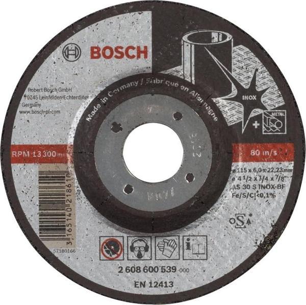 Bosch - 115*6,0 mm Expert Serisi Bombeli Inox (Paslanmaz Çelik) Taşlama Diski (Taş) - Image 1
