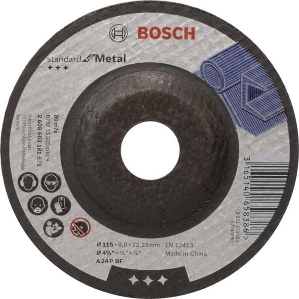 Bosch - 115*6,0 mm Standard Seri Bombeli Metal Taşlama Diski (Taş) - Image 1