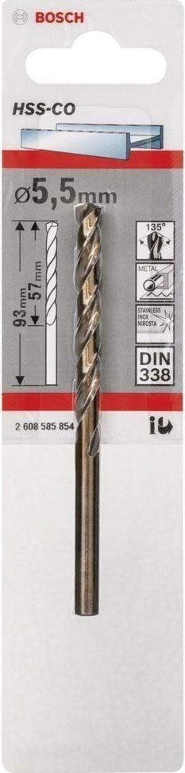 Bosch - HSS-Co Metal Matkap Ucu 5,5*93 mm 1'li Paket - Image 1