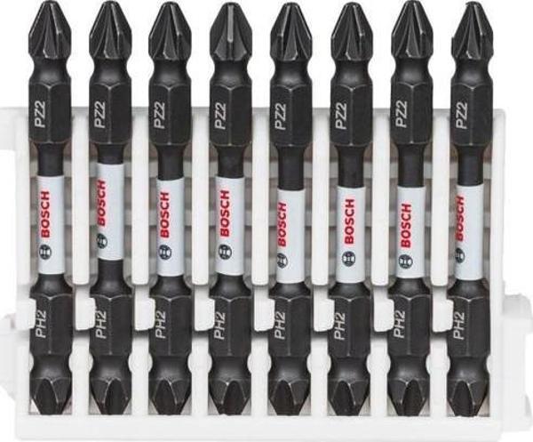 Bosch - Impact Control Serisi Çift Taraflı Vidalama Ucu 8'liPH2/PZ2 *65mm + Mıknatıslı Tutucu - Image 1