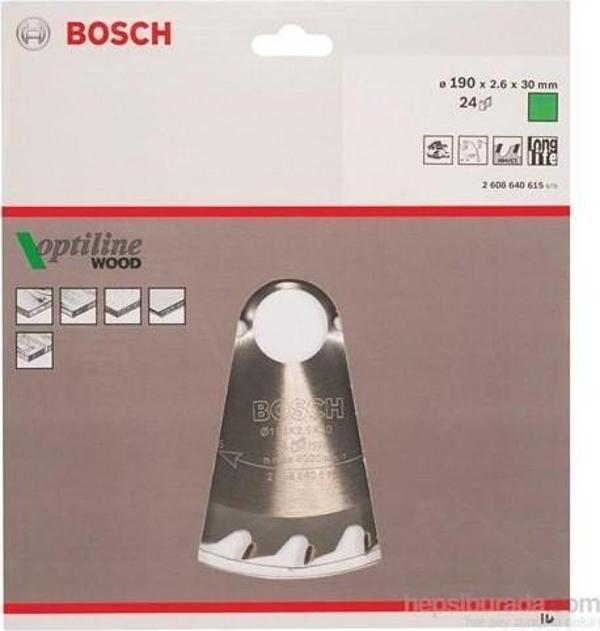 Bosch - Optiline Serisi Ahşap için Daire Testere Bıçağı 190*30 mm 24 Diş - Image 1