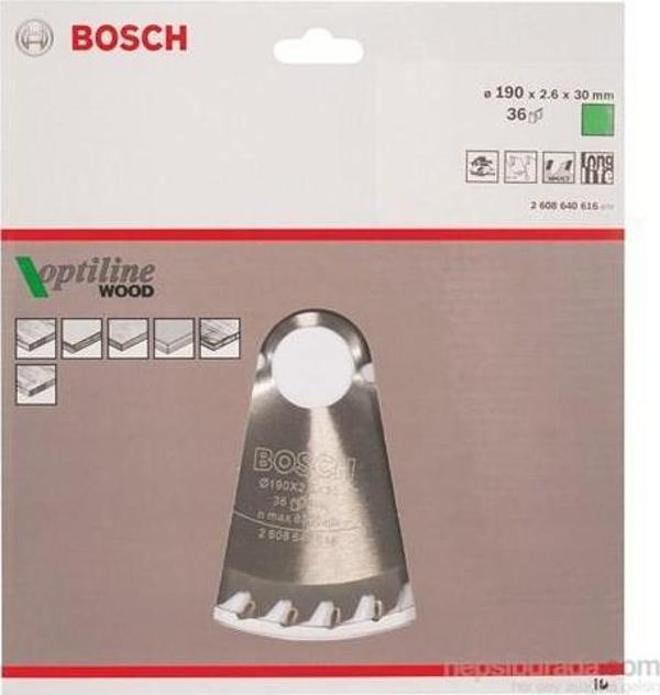 Bosch - Optiline Serisi Ahşap için Daire Testere Bıçağı 190*30 mm 36 Diş - Image 1