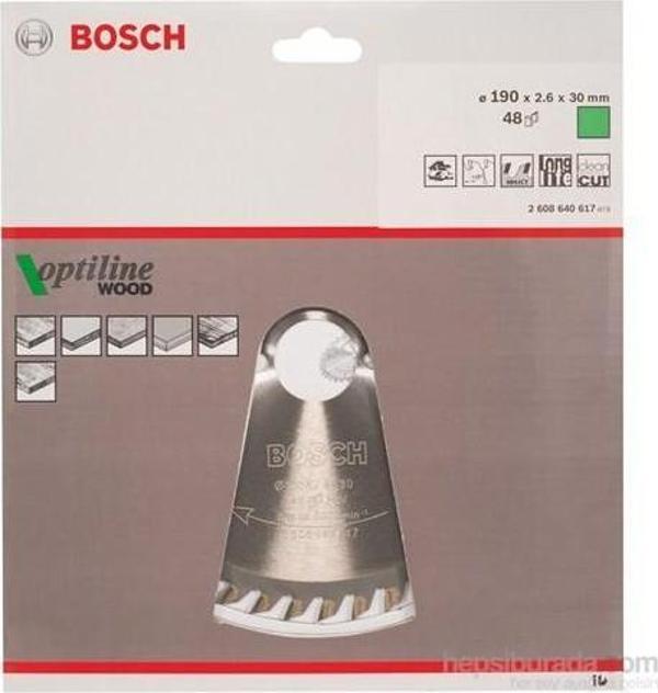 Bosch - Optiline Serisi Ahşap için Daire Testere Bıçağı 190*30 mm 48 Diş - Image 1