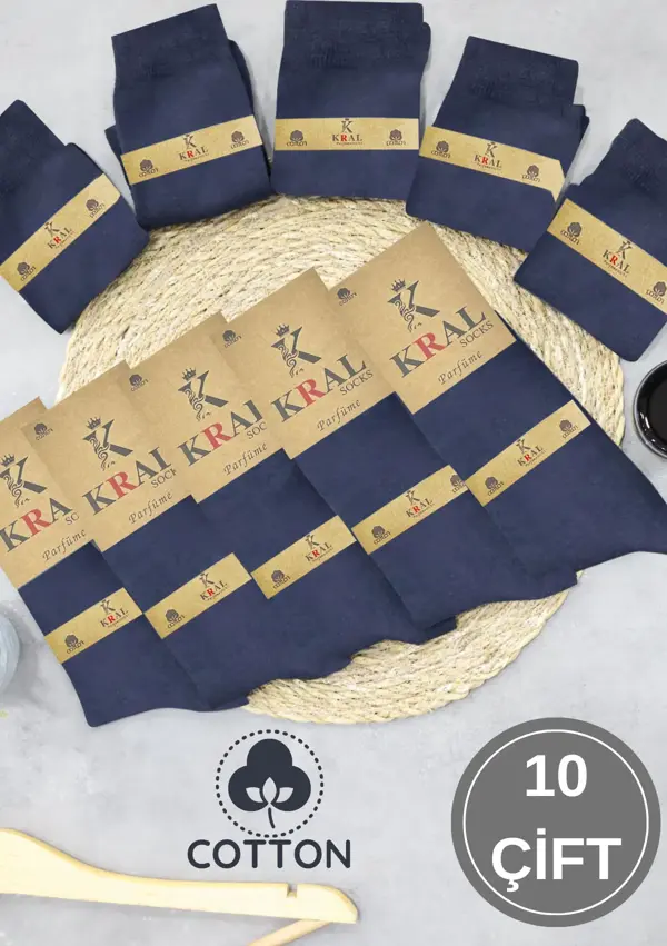 KRAL SOCKS 10 Adet Yazlık Penye Erkek Orta Uzun Çorap Parfümlü - Image 1