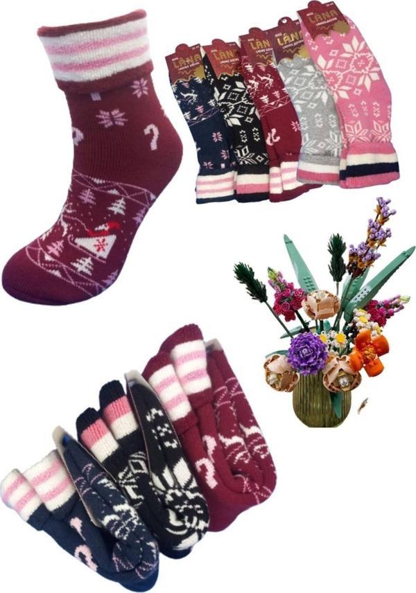 KRAL SOCKS Kadın Silikon Yıkamalı Akrilik Yün Kıvrık Havlu Bot Çorabı (3 Çift) Karma Renk Çorap Seti - Image 1