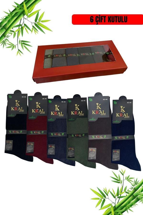 KRAL SOCKS KUTULU (6 Çift) Kaliteli Bambu Uzun Soket YAZLIK Dikişsiz Hassas Dokuma Parfümlü Çorap - Image 1