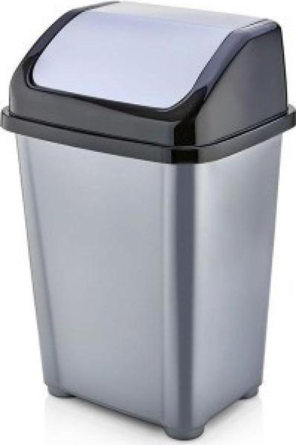 Fantazi Çöp Kovası Gri-Siyah 5 lt - Image 1