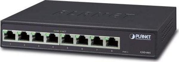 Yönetilemeyen Switch (Unmanaged Switch)&lt;br&gt;8-Port 10/100/1000BASE-T&lt;br&gt;Dahili güç adaptö - Image 1