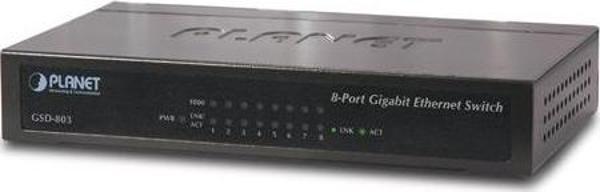 Yönetilemeyen Switch (Unmanaged Switch)&lt;br&gt;8-Port 10/100/1000Base-T&lt;br&gt;Harici güç adaptö - Image 1