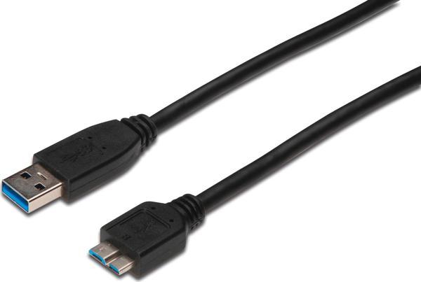 USB 3.0 Bağlantı Kablosu, USB A Erkek - USB micro B Erkek, 1.8 metre, AWG 28, USB 3.0 uyumlu, UL, si - Image 1
