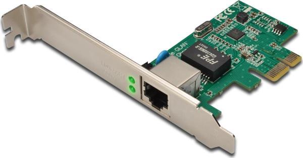 Digitus 1 Port 10/100/1000 Mbps Gigabit PCI Express Ethernet Kartı, 32-bit, Realtek RTL8168E chipset - Image 1