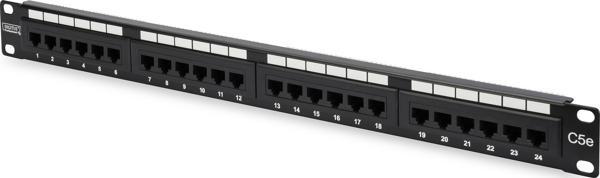 Digitus 19 Inch 24 Port Cat-5E UTP Patch Panel, 50 μ (Mikron), Altın Kontak, Zırhsız - Image 1