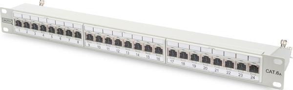 Digitus 19 Inch 24 Port Cat-6a EA Sınıfı FTP Patch Panel, Zırhlı, 1U, tozdan korumak için kapaklı, 8 - Image 1