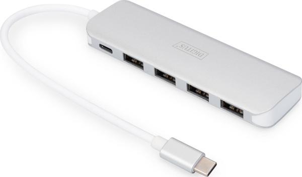 Digitus 4 Port USB 3.0 Hub, 4 x USB 3.0 USB-A Dişi Konnektör (USB çevre ürünü), 1 x USB Tip C PD (Po - Image 1