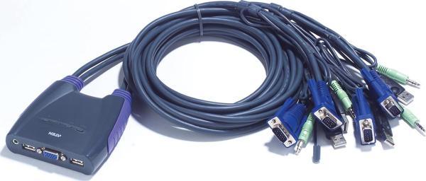 4 portlu USB VGA KVM (Keyboard/Video Monitor/Mouse) Switch, Hoparlör bağlantısı mevcut, Masaüstü Tip - Image 1