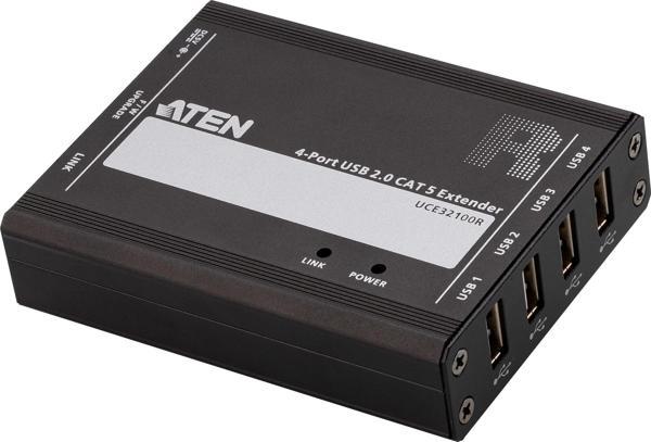 4-port USB 2.0 CAT 5 Sinyal Uzatma Cihazı, 100 metre, Transmitter &amp; Receiver Birim dahil&lt;br&g - Image 1