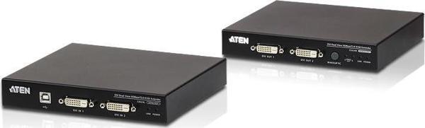 USB DVI Dual View HDBaseT™ 2.0 KVM (Keyboard/Video Monitor/Mouse) Mesafe Uzatma Cihazı (1920 x 1200  - Image 1