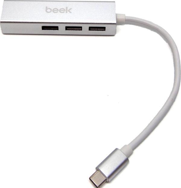 Beek 3 Port USB 3.0 Tip C Hub, 1 x 10/100/1000 RJ45 Dişi Yuva, 3 x USB A Dişi port, 1 x USB C Erkek  - Image 1