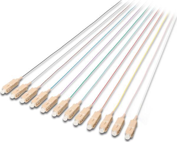 Digitus SC Fiber PigTail, 50/125 µ, multimode, 0.9mm simplex, 2 metre, Class OM3, DIN IEC 304 renk,  - Image 1