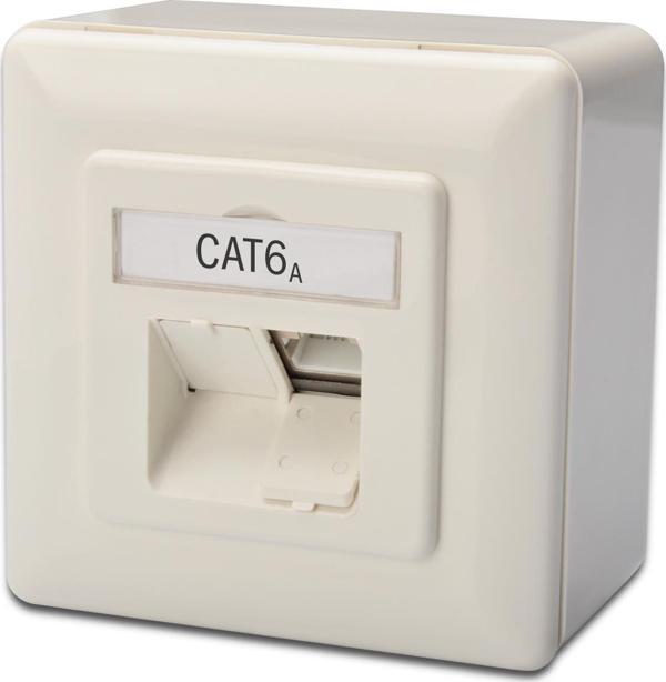 Digitus Sıva Üstü İkili RJ-45 Priz, CAT. 6A Class EA, Shielded (Zırhlı), 2 x RJ45 - Image 1