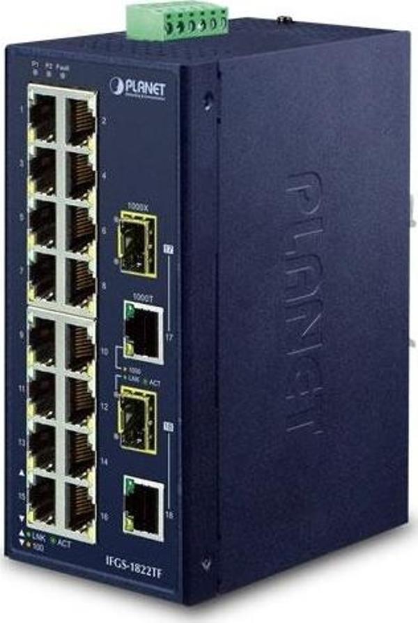 Endüstriyel Tip Yönetilemeyen Ethernet Switch (Industrial Unmanaged Ethernet Switch&lt;br&gt;16-Port - Image 1