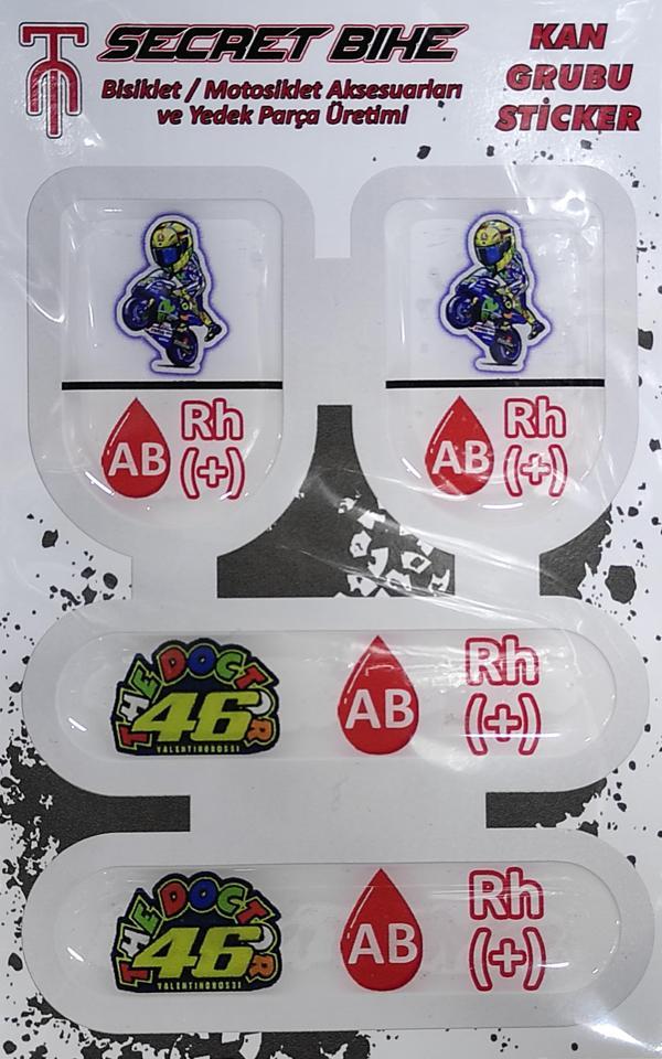 Secret Bike Mavi Motosiklet Ve Kask Kan Grubu Sticker AB Rh (+) Pozitif - Image 1