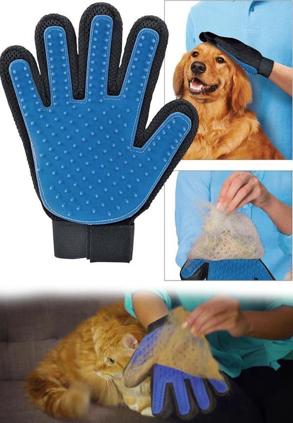 Glipet Kedi Köpek Tüy Toplama Eldiveni Mavi - Image 1
