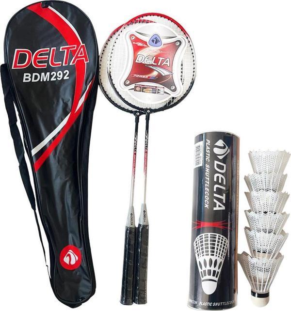 Delta 2 Adet Badminton Raketi + Badminton Çantası + 6 Adet Badminton Topu Seti - Image 1