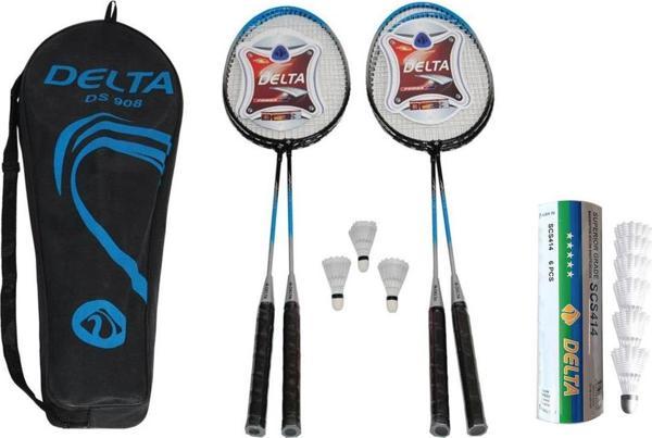 Delta 4 Adet Badminton Raketi + Çantası + 9 Adet Dengeli Hız Yeni Başlayanlar İçin Badminton Topu - Image 1