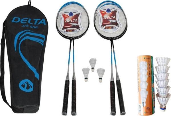 Delta 4 Adet Badminton Raketi + Çantası + 9 Adet Yüksek Hız Sevenler İçin Badminton Topu Seti - Image 1