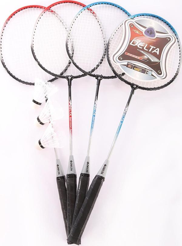 Delta 4 Adet Badminton Raketi İle 3 Adet Badminton Topu Ve Deluxe Badminton Çantası Dörtlü Grup Seti - Image 1