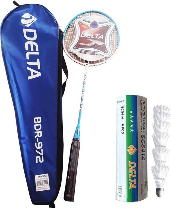 Delta Tek Parça Badminton Raketi + Çantası + 6 Adet Dengeli Hız Yeni Başlayanlar İçin Badminton Topu - Image 1