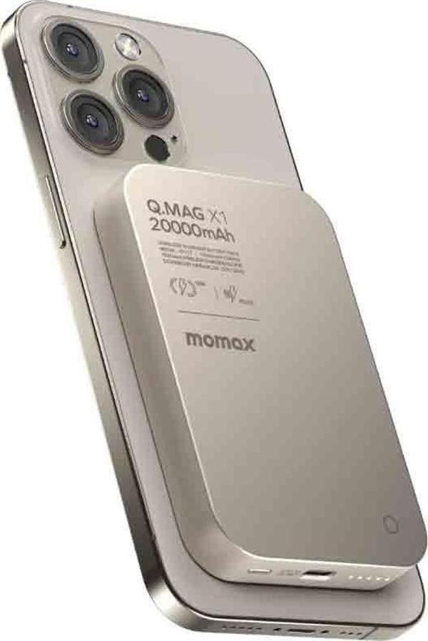 Momax Titanium Wireless Kablosuz Powerbank 20.000mAh MagSafe Uyumlu - Image 1
