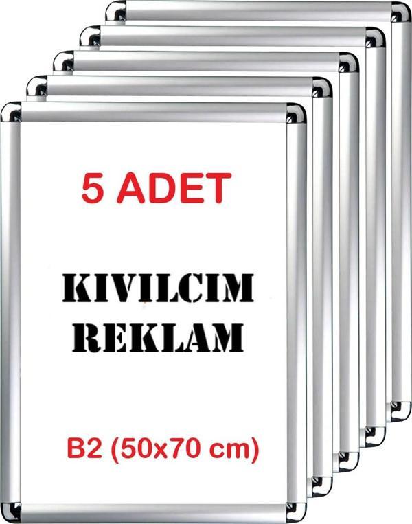 Kıvılcım 5 Adet B2 - 50 x 70 cm Alüminyum Açılır Kapanır Rondo Çerçeve - Image 1