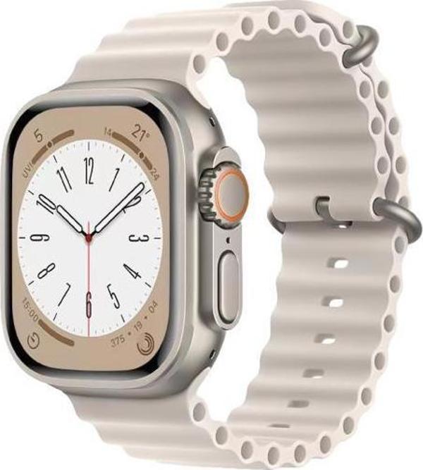 Sunix Apple Watch 38mm / 40mm / 41mm Uyumlu Akıllı Saat Kordonu Bej - Image 1