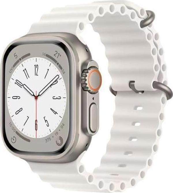 Sunix Apple Watch 42mm / 44mm / 45mm/ 49mm Uyumlu Akıllı Saat Kordonu Beyaz - Image 1