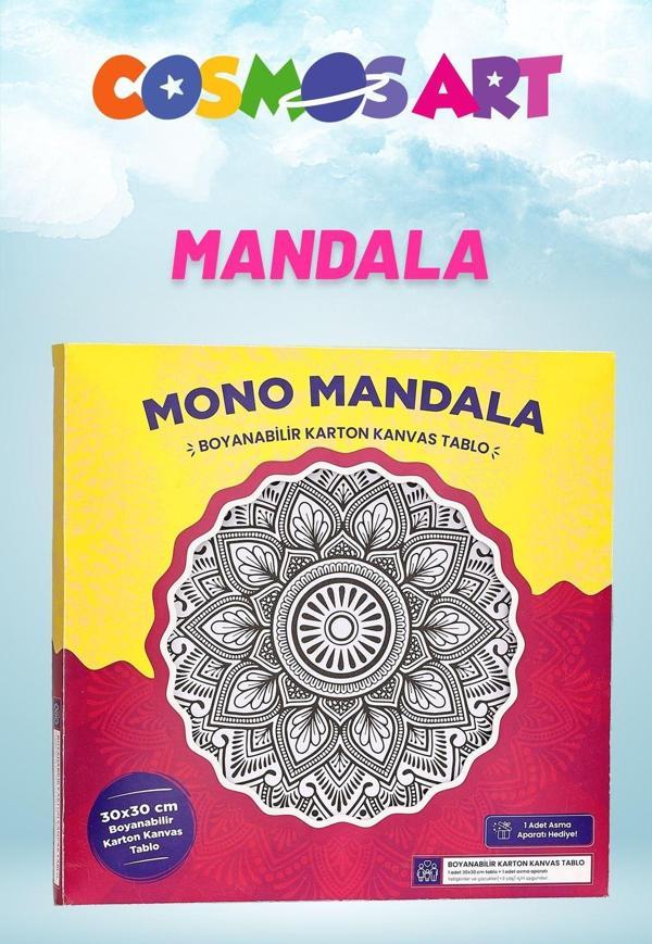 Cosmosart Karton Kanvas Mandala - Metal Çerçeve Görünümlü Açık Dairesel Boyama - Image 1