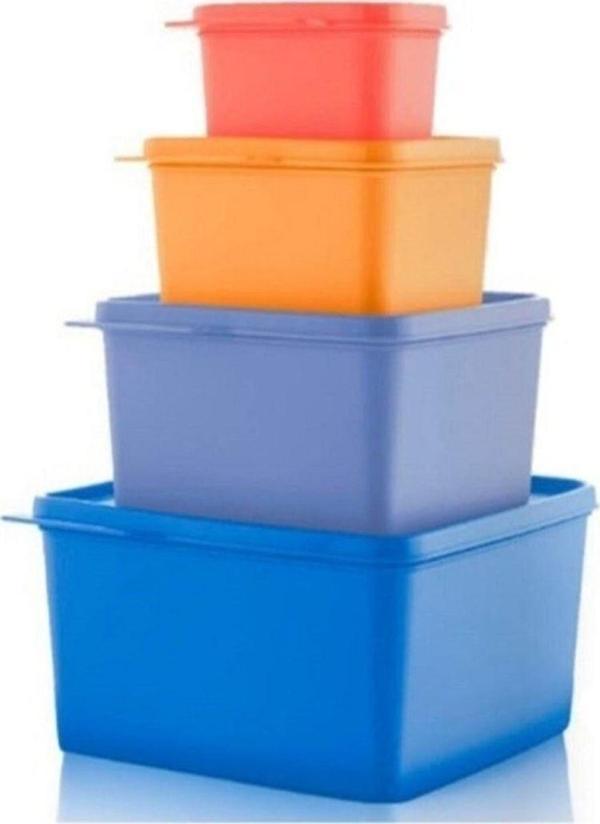 Tupperware Kare Saklama Kabı 4’lü Çok Amaçlı Saklama Seti - Image 1
