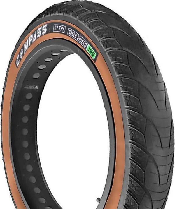Compass 20x4.0 3mm Zırhlı Fat Bike Bisiklet Dış Lastik Amber - Image 1