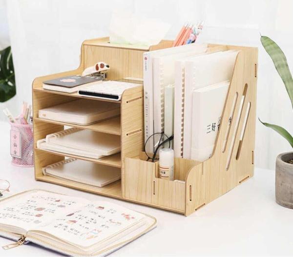 Notpa Creatıve Masaüstü Kalemlik Organizer Evrak Raflı Peçetelik'Li Akça Montajı Yapılmış - Image 1