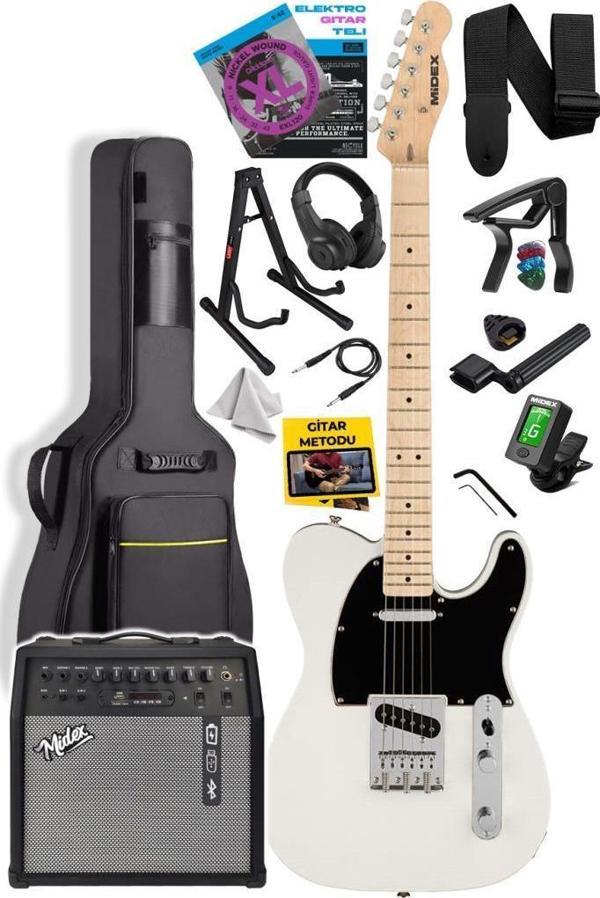 Midex TLX-50CR-50AMP Tele Kasa Maple Klavye 2 Single-Coil 50W Amfili Elektro Gitar - Image 1