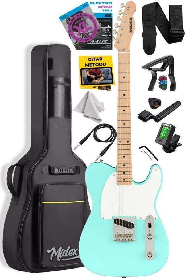 Midex TLX-50GR Tele Kasa Maple Klavye 2 Single-Coil Manyetik Elektro Gitar - Image 1