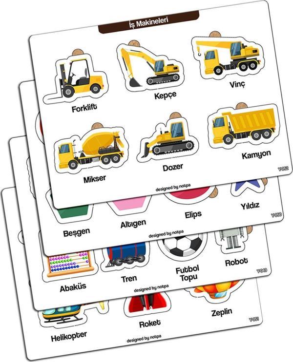 Kututr Çocuklar Için Eğitici Ve Öğretici Ahşap Renkli Yapboz 4'lü Set 102 - Image 1