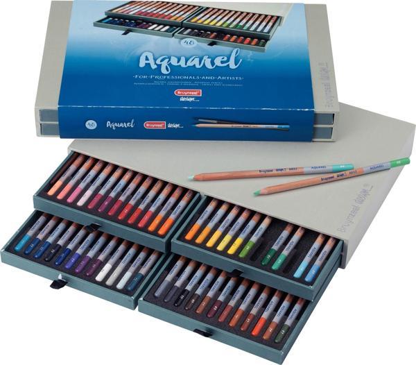 BRUYNZEEL KURU-SULU BOYA KALEM SETİ - 48 RENK (DESIGN WATERCOLOUR SERİSİ LÜX KUTU) - Image 1