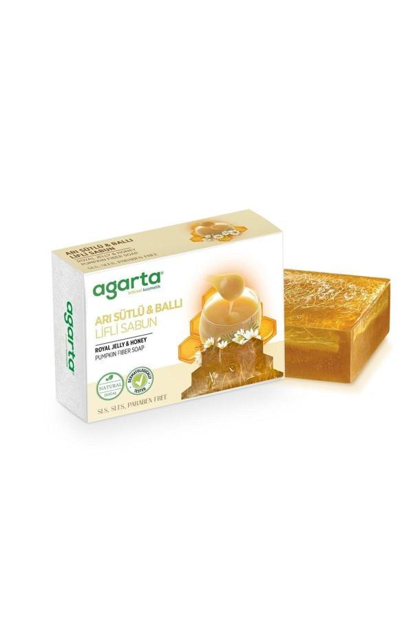 Agarta Doğal Arı Sütlü Ballı Lifli El Yapımı Sabun 150 Gr - Image 1