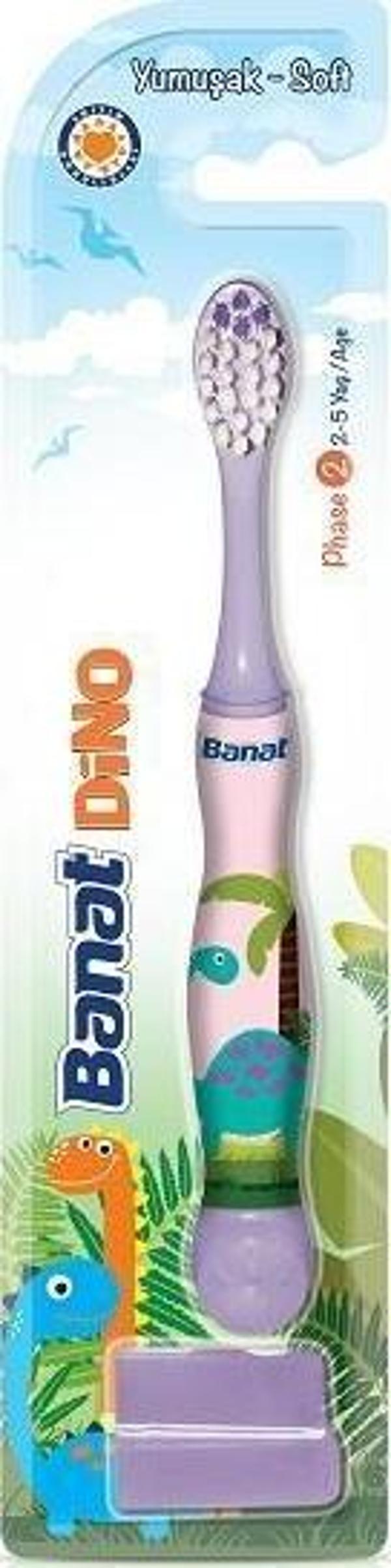 Banat Dino 2-5 Yaş Çocuk Diş Fırçası Soft Yumuşak - Image 1