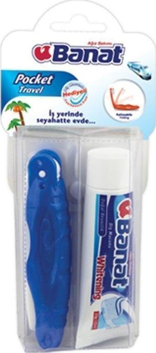 Banat Mini Travel Macun Fırça Poşetli Seyehat Seti - Image 1
