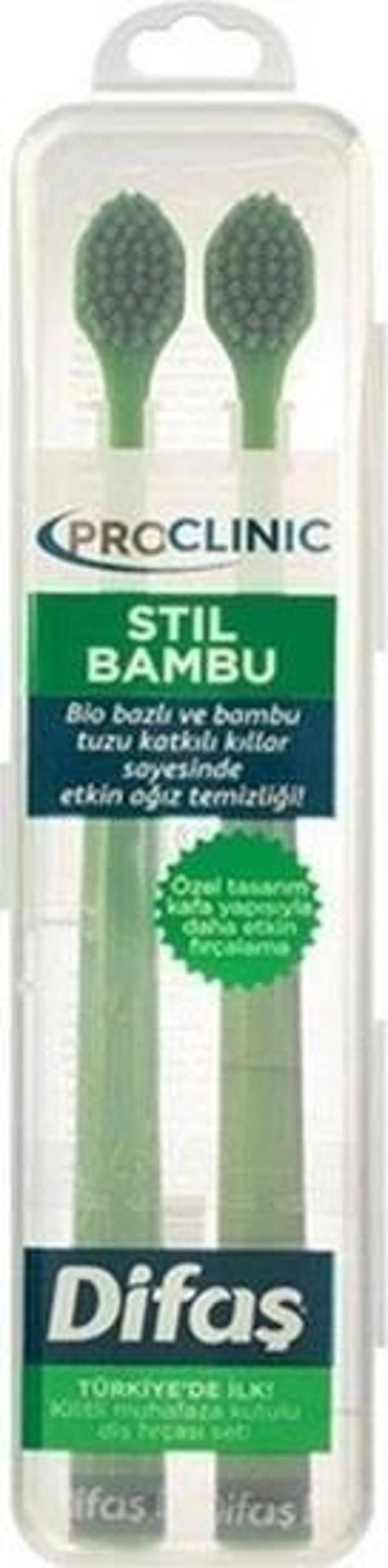 Difaş Proclınıc Stıl Bamboo 1+1 Diş Fırçası Yumuşak - Image 1